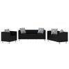 vidaXL fekete 3 szem&eacute;lyes &eacute;s 2 szem&eacute;lyes karf&aacute;s műbőr kanap&eacute;szett