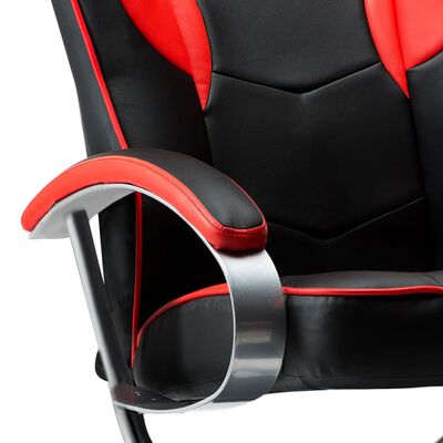 vidaXL piros állítható háttámlás műbőr versenyszék lábzsámollyal