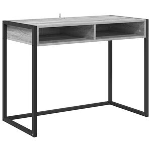 vidaXL Asztal Sz&uuml;rke Sonoma Szerelt Fa 100 x 50 x 75 cm