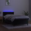 vidaXL fekete b&aacute;rsony rug&oacute;s &eacute;s LED-es &aacute;gy matraccal 90x200 cm