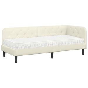 vidaXL Sarok&aacute;gy keret Kr&eacute;m 80 x 200 cm B&aacute;rsony