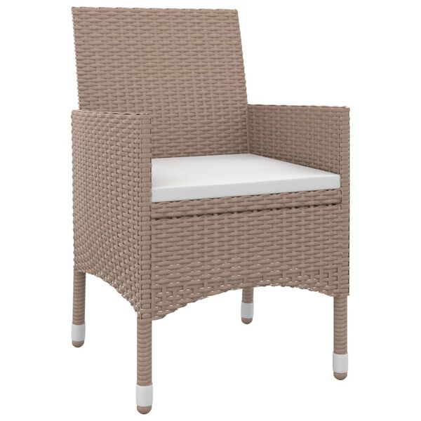 vidaXL 5 r&eacute;szes polyrattan &eacute;s &uuml;veg kerti &eacute;tkezőgarnit&uacute;ra p&aacute;rn&aacute;kkal