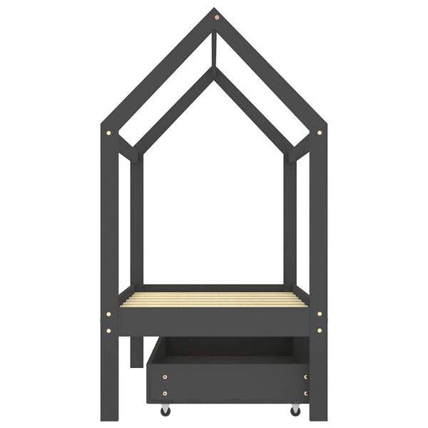 vidaXL s&ouml;t&eacute;tsz&uuml;rke t&ouml;m&ouml;r fenyőfa gyerek&aacute;gykeret fi&oacute;kkal 70 x 140 cm