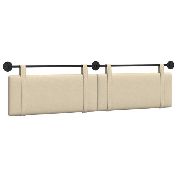 vidaXL Fali Fejt&aacute;mla Falra szerelhető Kr&eacute;m 210 x 55 x 5 cm sz&ouml;vet