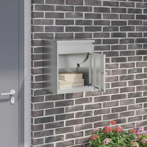 vidaXL Csomagz&aacute;r&oacute; doboz Fekete 47.5 x 38 x 59 cm Horganyzott ac&eacute;l