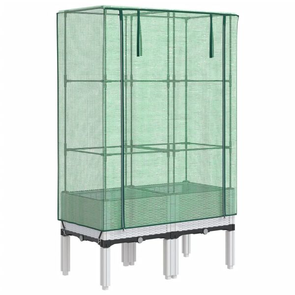 vidaXL rattan megjelen&eacute;sű magas&aacute;gy&aacute;s melegh&aacute;ztakar&oacute;val 80x40x140 cm