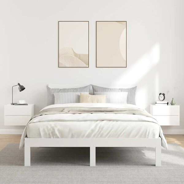 vidaXL 2 db magasfényű fehér szerelt fa éjjeliszekrény 40 x 30 x 30 cm