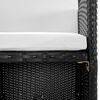 vidaXL 13-részes fekete polyrattan kültéri étkezőszett párnákkal