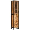 vidaXL vas &eacute;s t&ouml;m&ouml;r mang&oacute;fa f&uuml;rdőszobai szekr&eacute;ny 40 x 27 x 190 cm