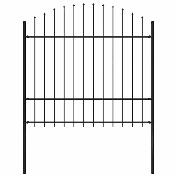 vidaXL fekete ac&eacute;l Woerden kerti ker&iacute;t&eacute;s l&aacute;ndzs&aacute;s tetejű 170 x 175 cm