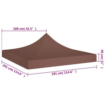 vidaXL barna tető partisátorhoz 3 x 3 m 270 g/m²