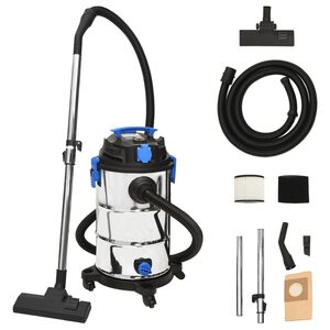 vidaXL ez&uuml;stsz&iacute;nű sz&aacute;raz-nedves porsz&iacute;v&oacute; 1200 W 30 L