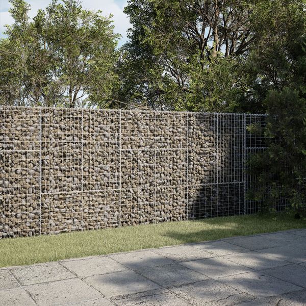 vidaXL horganyzott vas gabion kos&aacute;r fed&eacute;llel 300 x 50 x 150 cm