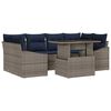 vidaXL Kerti Kanap&eacute; Szett t&aacute;rol&oacute;val 7 pcs Sz&uuml;rke Poli rattan
