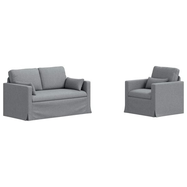 vidaXL Kanap&eacute; Szett 2 pcs Vil&aacute;gossz&uuml;rke 139 x 78 x 80 cm sz&ouml;vet