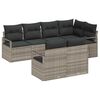 vidaXL Kanap&eacute; Szett 7 pcs Vil&aacute;gossz&uuml;rke polirattan
