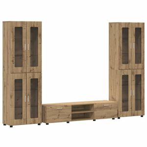 vidaXL TV szekr&eacute;ny garnit&uacute;ra FLORIN 3 db Artisan t&ouml;lgy Szerelt Fa