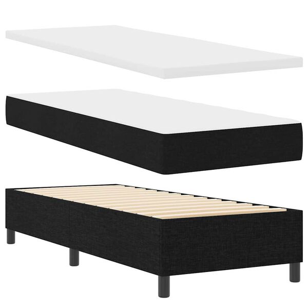 vidaXL Boxrug&oacute;s &aacute;gy matracmal fejt&aacute;ml&aacute;val Fekete 200 x 80 cm sz&ouml;vet