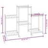 vidaXL fekete vas virágtartó állvány kerekekkel 83 x 25 x 63,5 cm