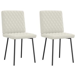 vidaXL 2 db krémszínű bársony étkezőszék