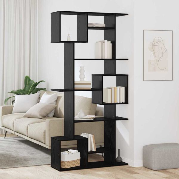 vidaXL K&ouml;nyvespolc Fekete t&ouml;lgy 92 x 29 x 188 cm Faanyag