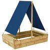 vidaXL impregn&aacute;lt fenyőfa homokoz&oacute; tetővel 80 x 60 x 97,5 cm