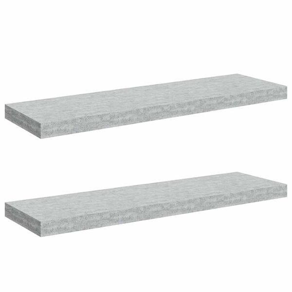 vidaXL 2 db betonsz&uuml;rke MDF lebegő fali polc 80 x 23,5 x 3,8 cm