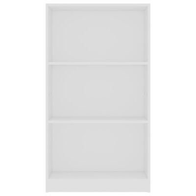 vidaXL 3 szintes fehér szerelt fa könyvszekrény 60 x 24 x 109 cm