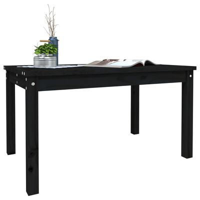 vidaXL fekete tömör fenyőfa kerti asztal 82,5 x 50,5 x 45 cm