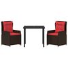 vidaXL Kert &eacute;tkező szett 3 pcs Barna Poli rattan