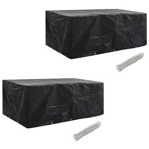 vidaXL 2 db 8 szem&eacute;lyes polyrattan szett huzat 10 lyukkal 229 x 113 cm