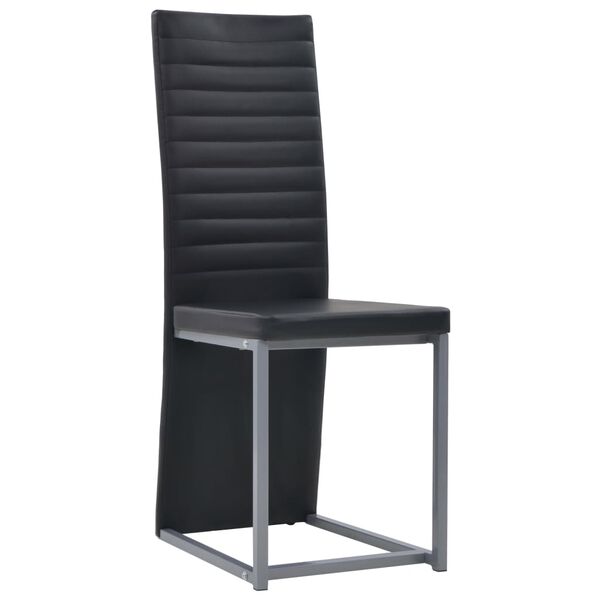 vidaXL 5-r&eacute;szes fekete k&uuml;lt&eacute;ri műbőr, ac&eacute;l &eacute;s &uuml;veg &eacute;tkezőgarnit&uacute;ra