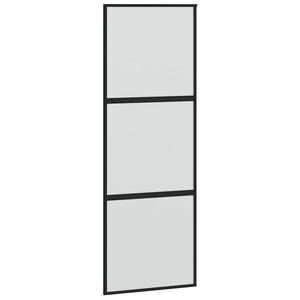 vidaXL fekete edzett &uuml;veg &eacute;s alum&iacute;nium tol&oacute;ajt&oacute; 76 x 205 cm