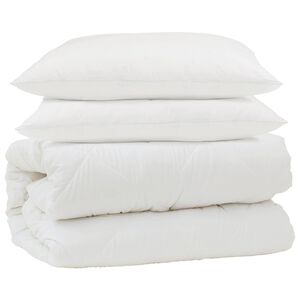 vidaXL Takar&oacute; szett p&aacute;rn&aacute;val 3 pcs Feh&eacute;r Mikrosz&aacute;las &eacute;s Pehelytoll