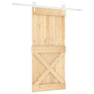 vidaXL Cs&uacute;sz&oacute; ajt&oacute; 95 x 210 cm Szil&aacute;rd Fenyőfa (Nem Kezelt)