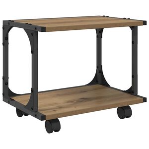vidaXL Nyomtat&oacute;&aacute;llv&aacute;ny K&eacute;zműves T&ouml;lgy 41 x 28 x 33,5 cm Szerelt Fa
