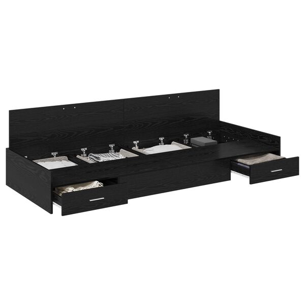 vidaXL &Aacute;gykeret fejt&aacute;ml&aacute;val fi&oacute;kkal Fekete t&ouml;lgy 80 x 200 cm Faanyag