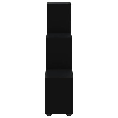 vidaXL fekete szerelt fa lépcsős könyvespolc 107 cm