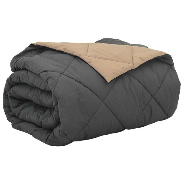 vidaXL Ny&aacute;ri Takarm&aacute;ny Antracit &eacute;s Taupe 220 x 260 cm Mikrosz&aacute;l