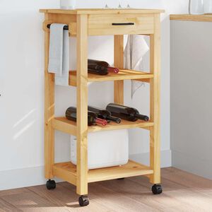 vidaXL MONZA t&ouml;m&ouml;r fenyőfa konyhai kocsi 48 x 40 x 88,5 cm