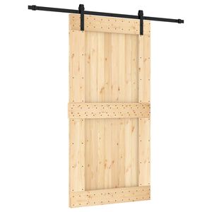 vidaXL Cs&uacute;sz&oacute; ajt&oacute; Term&eacute;szetes &eacute;s Fekete 100 x 210 cm Szil&aacute;rd Fenyőfa