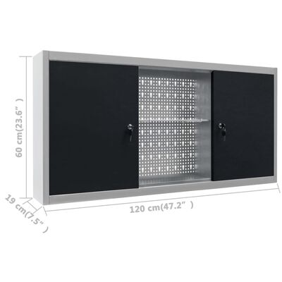 vidaXL munkapad három fali panellel és egy szekrénnyel