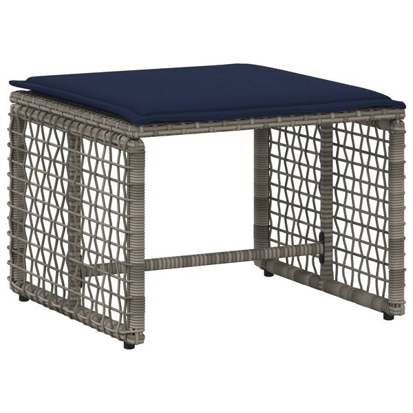 vidaXL K&uuml;lt&eacute;ri B&uacute;tor Szett p&aacute;rn&aacute;val 5 pcs Sz&uuml;rke &eacute;s Tenger&eacute;sz K&eacute;k