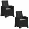vidaXL D&ouml;nthető kertisz&eacute;k rattan hat&aacute;s&uacute; 2 pcs