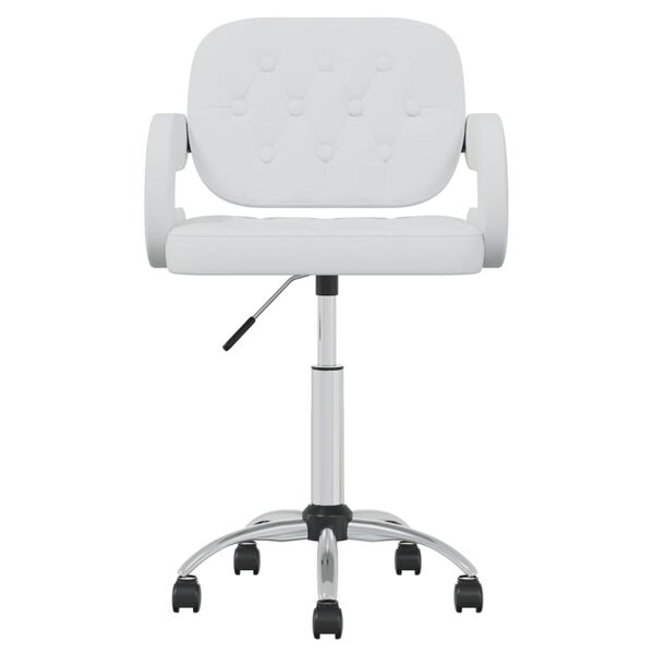 vidaXL feh&eacute;r műbőr forg&oacute; &eacute;tkezősz&eacute;k