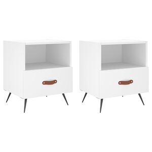 vidaXL 2 db feh&eacute;r szerelt fa &eacute;jjeliszekr&eacute;ny 40 x 35 x 47,5 cm