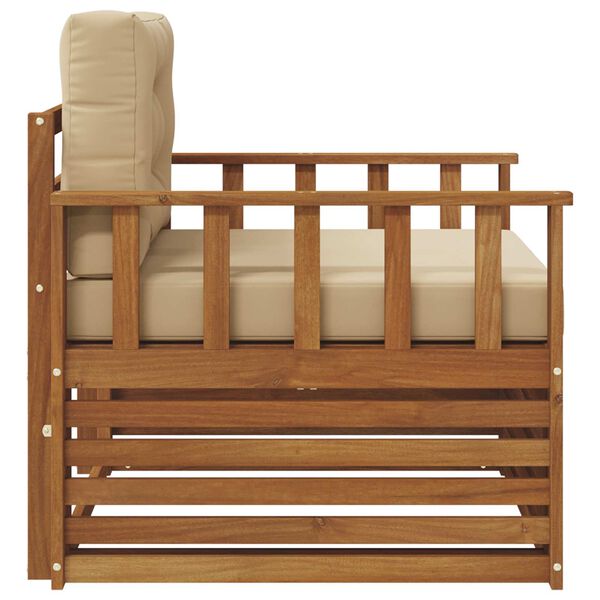 vidaXL K&uuml;lt&eacute;ri kanap&eacute; szett T&ouml;m&ouml;r ak&aacute;cfa &eacute;s poli&eacute;szter Term&eacute;szetes