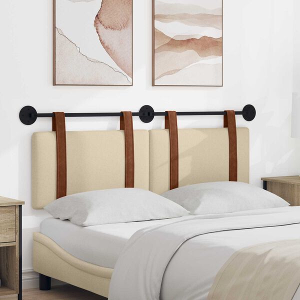 vidaXL Fali Fejt&aacute;mla Falra szerelhető Kr&eacute;m 130 x 55 x 5 cm Antik PU