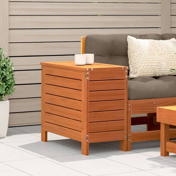 vidaXL viaszbarna t&ouml;m&ouml;r fenyőfa kerti l&aacute;bzs&aacute;moly 62 x 31,5 x 52 cm