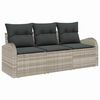 vidaXL Kerti Kanap&eacute; Szett p&aacute;rn&aacute;val 3 pcs Vil&aacute;gossz&uuml;rke Poli rattan